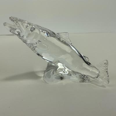 -246- ROYAL COPENHAGEN | Clear Glass Fish Figure | Signed & Stickered