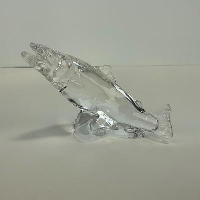 -246- ROYAL COPENHAGEN | Clear Glass Fish Figure | Signed & Stickered