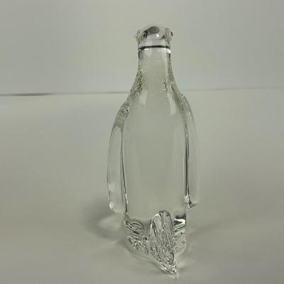 -247- ART GLASS | Clear Glass Penguin Figure