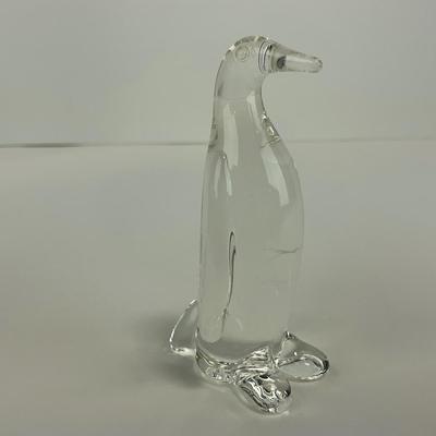 -247- ART GLASS | Clear Glass Penguin Figure