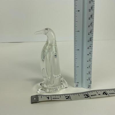 -247- ART GLASS | Clear Glass Penguin Figure