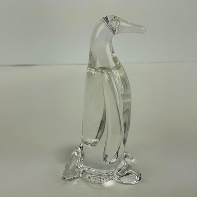 -247- ART GLASS | Clear Glass Penguin Figure
