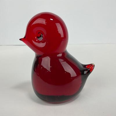 -248- VIKING Ruby Red Bird Figure