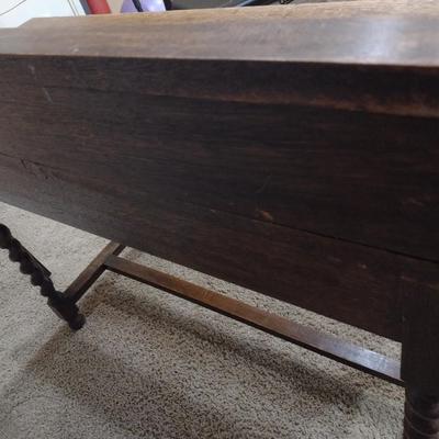 Antique Oak Barley Twist Hall Table or Console
