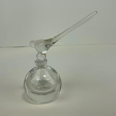 -250- COLLECTIBLE | Clear Glass Perfume Bottle Bird Figure