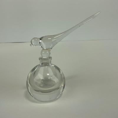 -250- COLLECTIBLE | Clear Glass Perfume Bottle Bird Figure