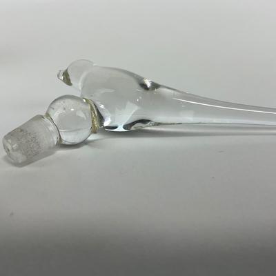-250- COLLECTIBLE | Clear Glass Perfume Bottle Bird Figure