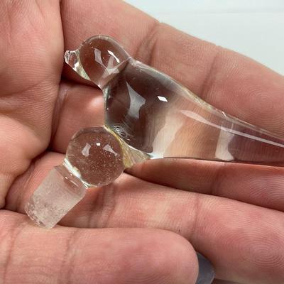-250- COLLECTIBLE | Clear Glass Perfume Bottle Bird Figure
