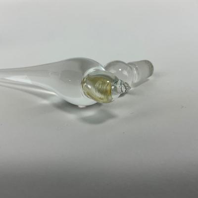 -250- COLLECTIBLE | Clear Glass Perfume Bottle Bird Figure