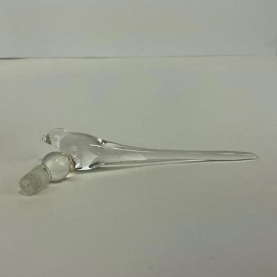 -250- COLLECTIBLE | Clear Glass Perfume Bottle Bird Figure