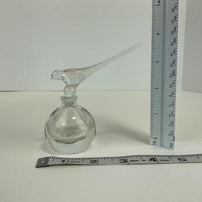 -250- COLLECTIBLE | Clear Glass Perfume Bottle Bird Figure