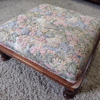 Upholstered Top Wood Framed Foot Stool Choice A