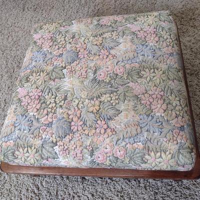 Upholstered Top Wood Framed Foot Stool Choice A