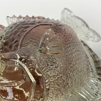 -251- COLLECTIBLE | Clear Glass Deep Sea Fish Bookend