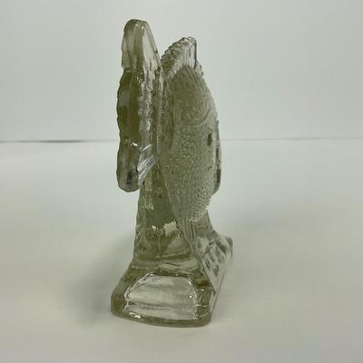 -251- COLLECTIBLE | Clear Glass Deep Sea Fish Bookend