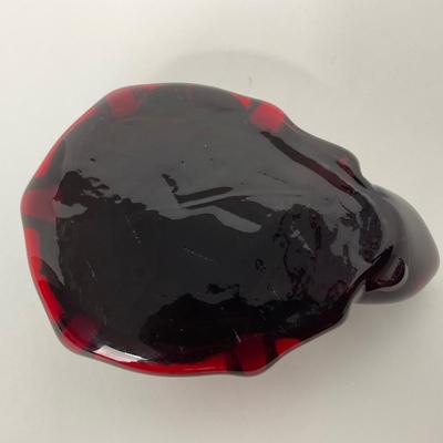 -252- UNMARKED | Ruby Red Turtle Paperweight Figure