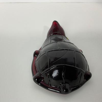 -252- UNMARKED | Ruby Red Turtle Paperweight Figure