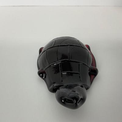 -252- UNMARKED | Ruby Red Turtle Paperweight Figure