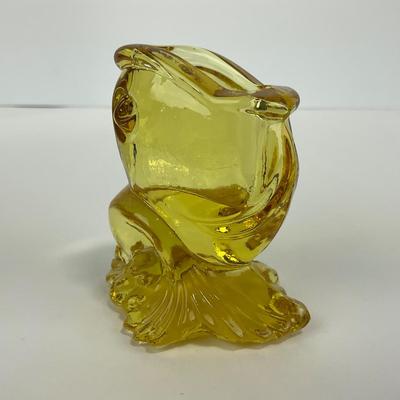 -253- HEISEY | By Imperial Sunshine Yellow Fish Matchbox Holder