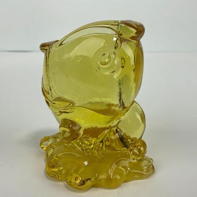 -253- HEISEY | By Imperial Sunshine Yellow Fish Matchbox Holder