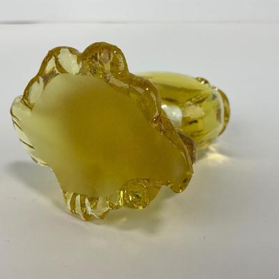 -253- HEISEY | By Imperial Sunshine Yellow Fish Matchbox Holder