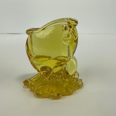 -253- HEISEY | By Imperial Sunshine Yellow Fish Matchbox Holder