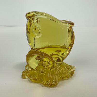 -253- HEISEY | By Imperial Sunshine Yellow Fish Matchbox Holder