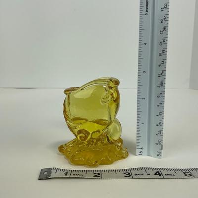 -253- HEISEY | By Imperial Sunshine Yellow Fish Matchbox Holder