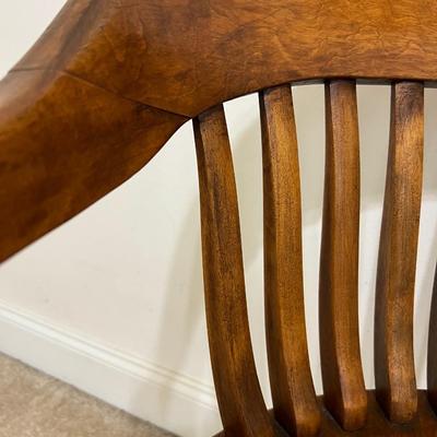 Vintage Slatted Back Walnut Bankers Chair