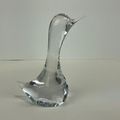-255- DAUM | France Duck Figure | Signed