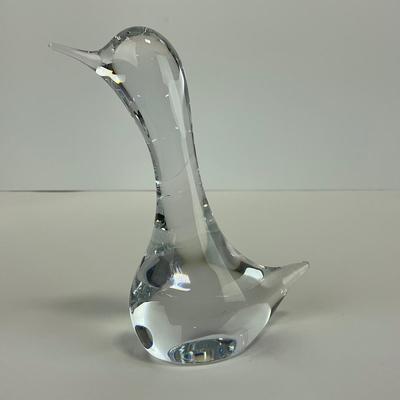 -255- DAUM | France Duck Figure | Signed