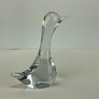 -255- DAUM | France Duck Figure | Signed
