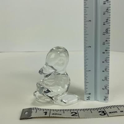 -257- FOSTORIA | Clear Glass momma Duck & Duckling Figures
