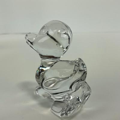 -257- FOSTORIA | Clear Glass momma Duck & Duckling Figures
