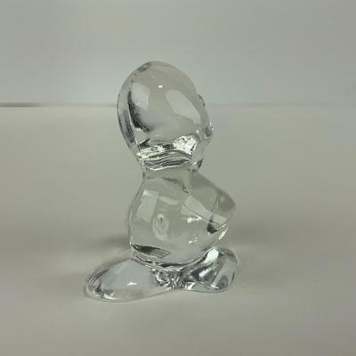 -257- FOSTORIA | Clear Glass momma Duck & Duckling Figures