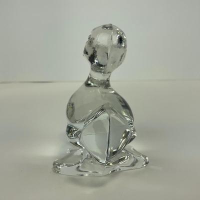 -257- FOSTORIA | Clear Glass momma Duck & Duckling Figures
