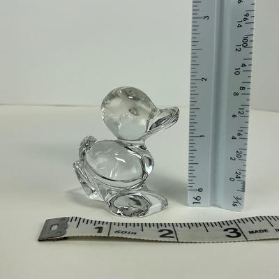 -257- FOSTORIA | Clear Glass momma Duck & Duckling Figures