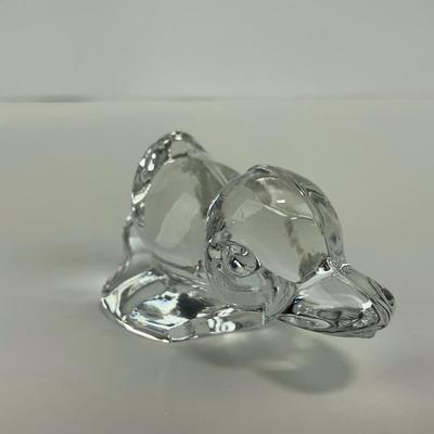 -257- FOSTORIA | Clear Glass momma Duck & Duckling Figures
