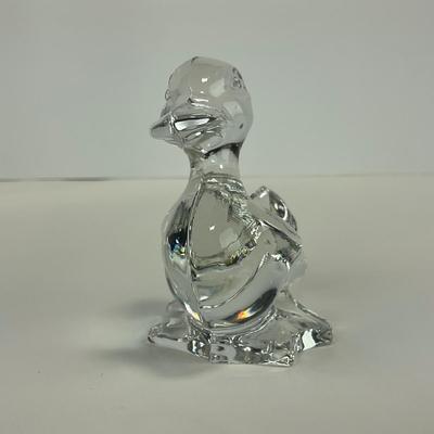 -257- FOSTORIA | Clear Glass momma Duck & Duckling Figures