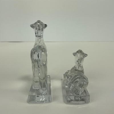 -260- FOSTORIA | Clear Glass Horse Figures | Standing & Laying Down