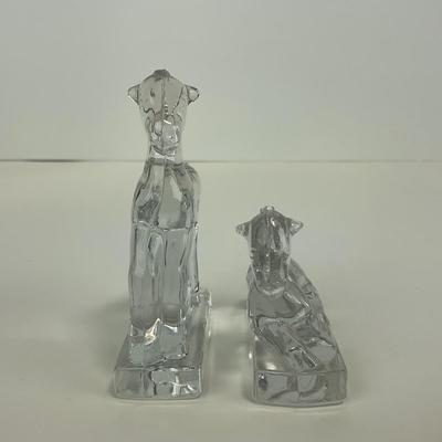 -260- FOSTORIA | Clear Glass Horse Figures | Standing & Laying Down