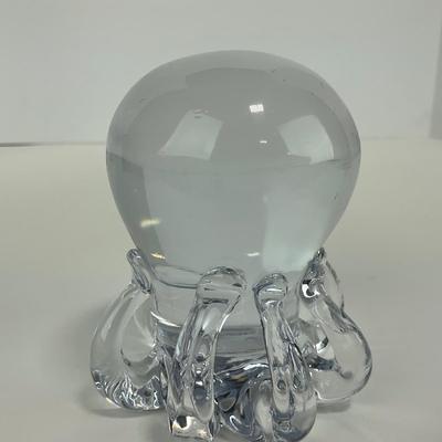 -261- COLLECTIBLE | Clear Glass Octopus Paperweight Figure