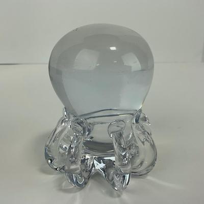 -261- COLLECTIBLE | Clear Glass Octopus Paperweight Figure
