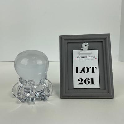 -261- COLLECTIBLE | Clear Glass Octopus Paperweight Figure