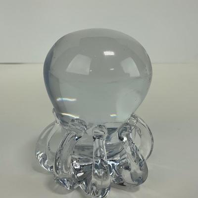 -261- COLLECTIBLE | Clear Glass Octopus Paperweight Figure