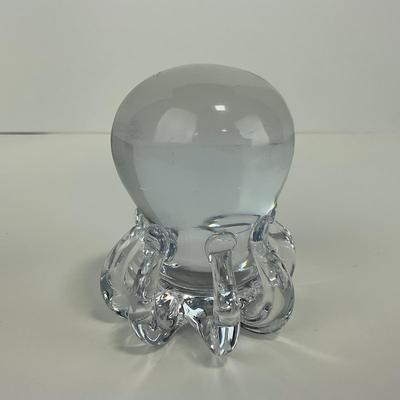 -261- COLLECTIBLE | Clear Glass Octopus Paperweight Figure