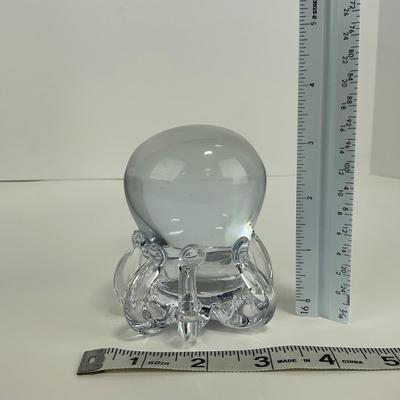 -261- COLLECTIBLE | Clear Glass Octopus Paperweight Figure