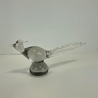 -264- TIFFIN | Clear Glass Pheasant Figure