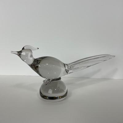 -264- TIFFIN | Clear Glass Pheasant Figure