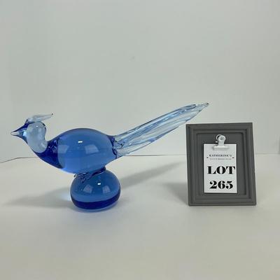-265- TIFFIN | Blue Glass Pheasant Figure